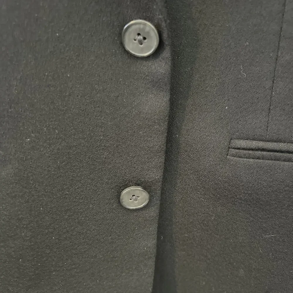 Alfani Mens Suit Jacket Blazer 44 R Black Solid Made In USA Vintage Macys